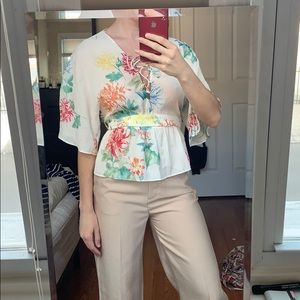 3 for $25 - NWT zara blouse cinched waist & sash